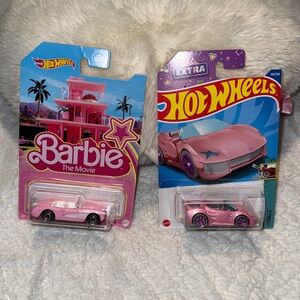 Barbie Hot Wheels Pink and Purple Car Duo
